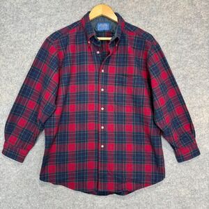Vintage Pendleton Flannel Shirt Men Large Tartan Plaid Festive Lumberjack USA